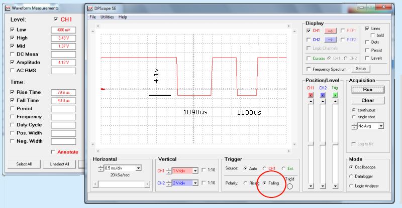  scope output  with tran to base